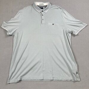 Ted Baker London Polo Shirt Mens Size 5 XL Light Blue Short Sleeve Casual Top